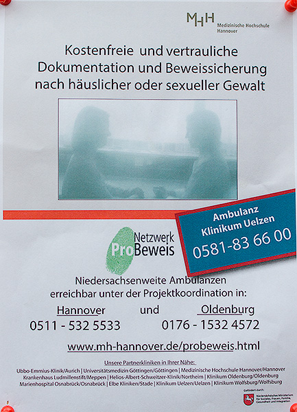 Kostenfreie und vertrauliche Dokumentation und Beweissicherung nach häuslicher oder sexueller Gewalt